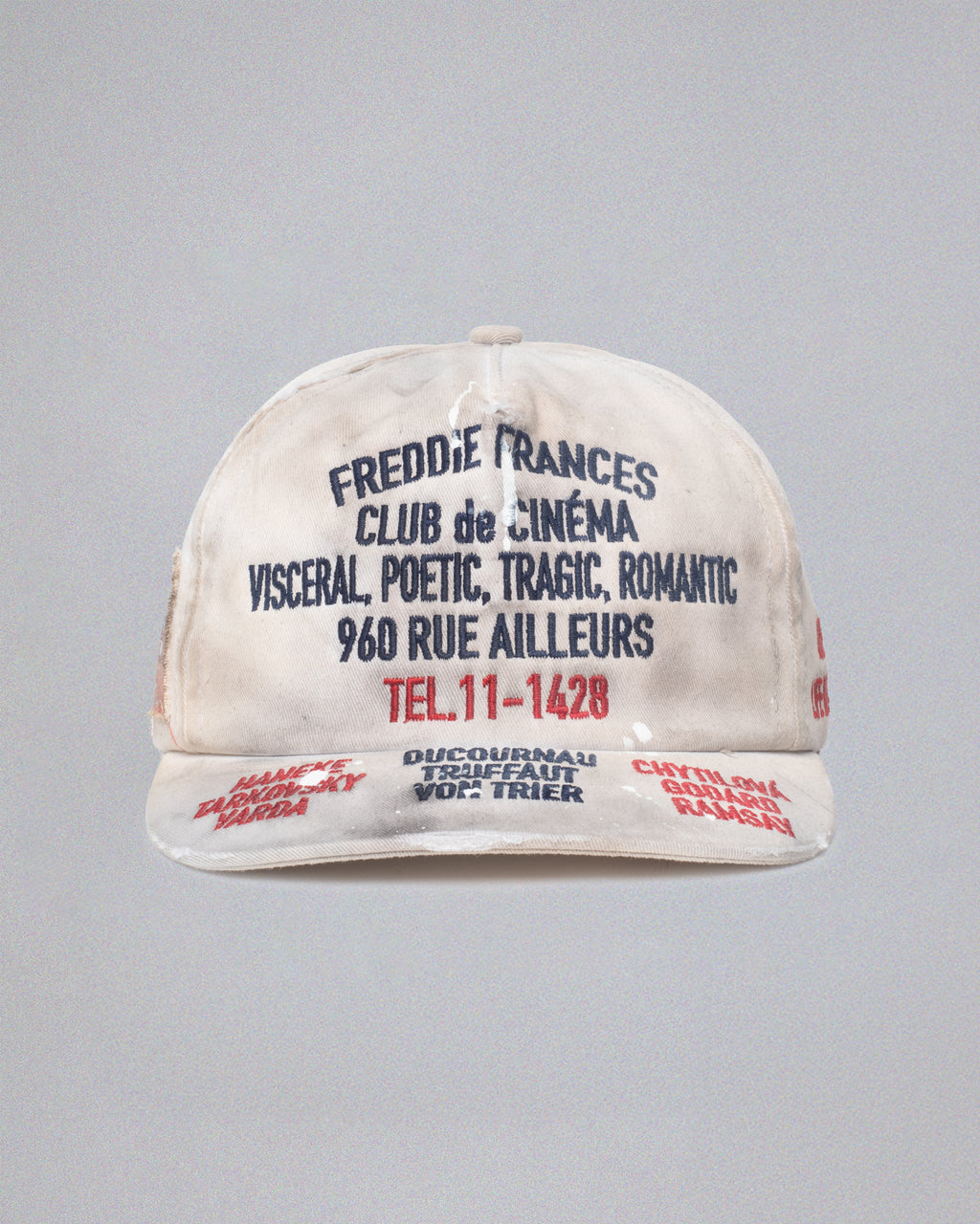 Club de Cinéma Aged Snapback Cap in White Washed Cotton