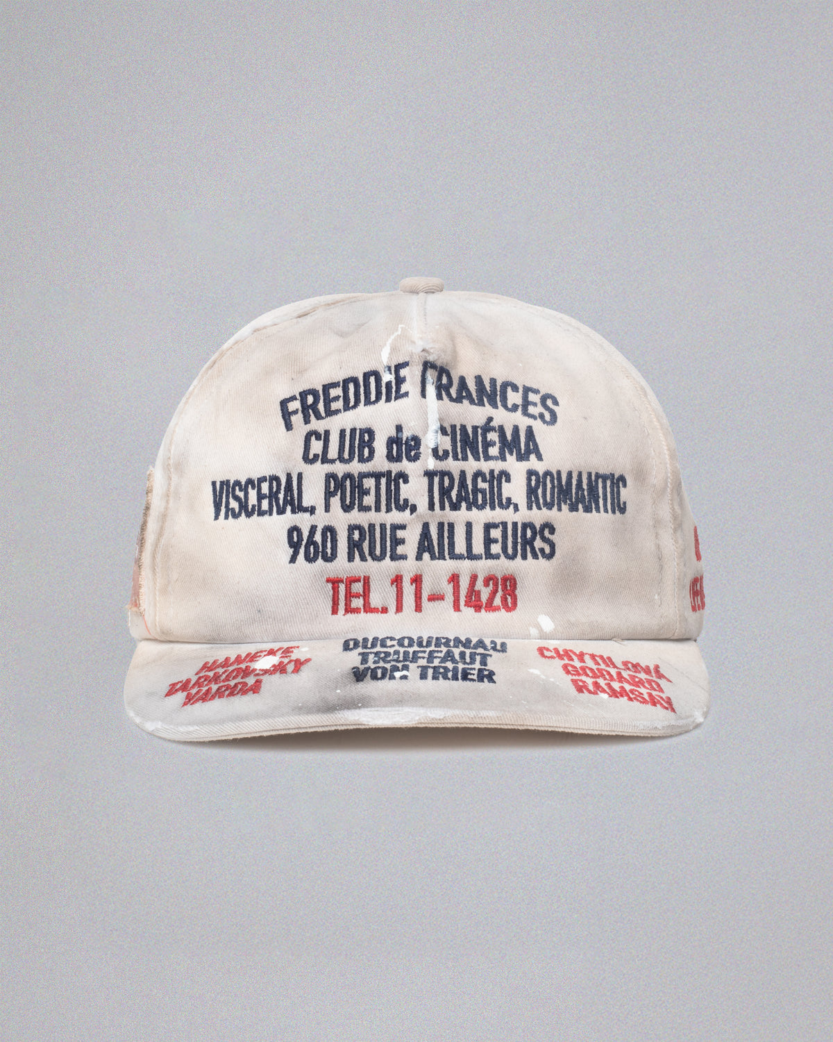Club de Cinéma Aged Snapback Cap in White Washed Cotton