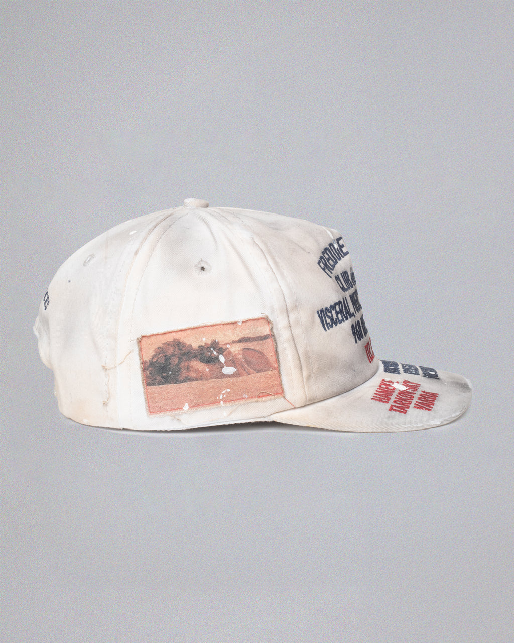 Club de Cinéma Aged Snapback Cap in White Washed Cotton