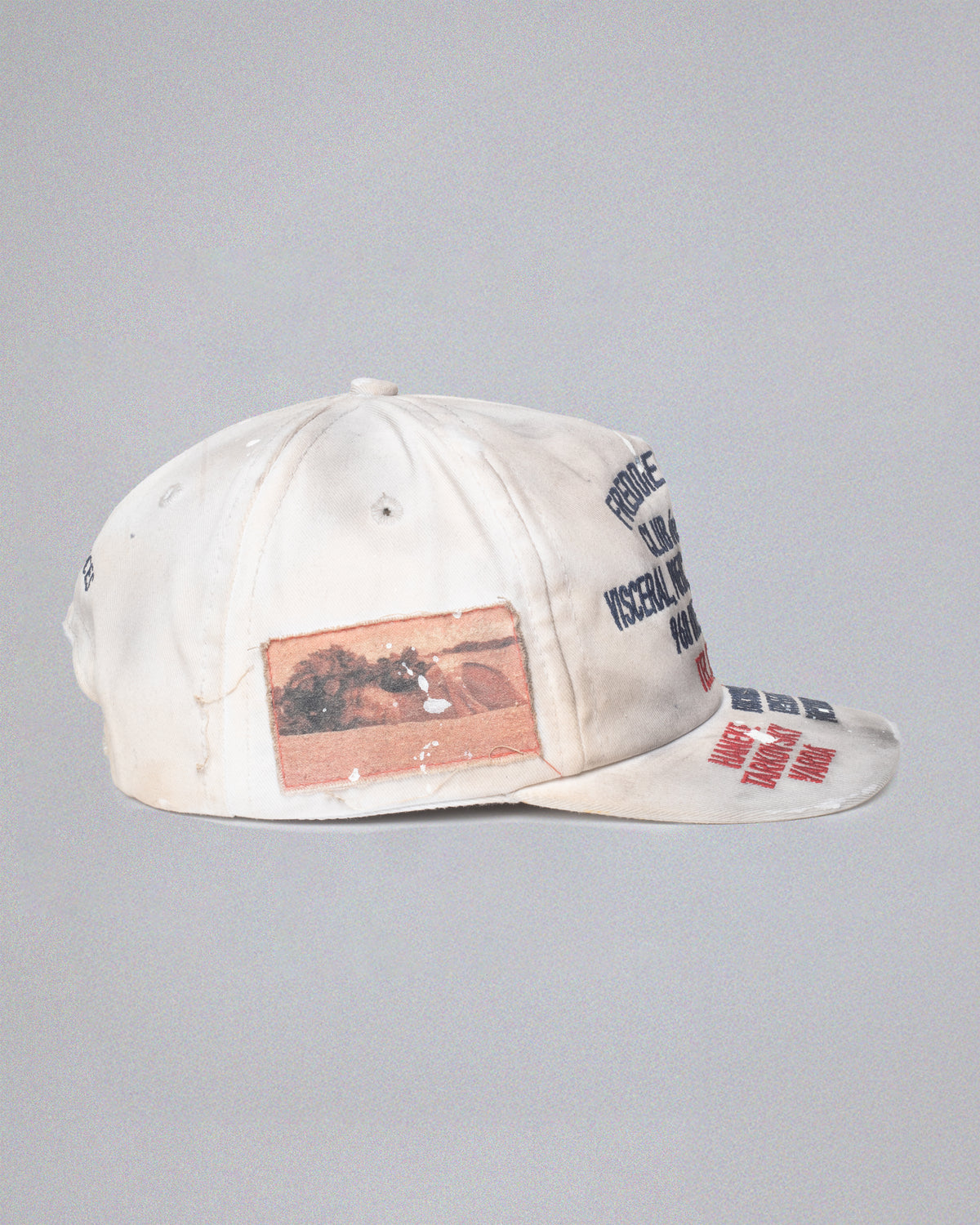 Club de Cinéma Aged Snapback Cap in White Washed Cotton