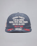 Club de Cinéma Aged Snapback Cap in Navy Washed Cotton