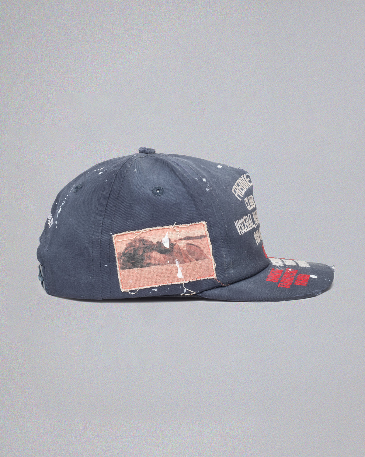 Club de Cinéma Aged Snapback Cap in Navy Washed Cotton