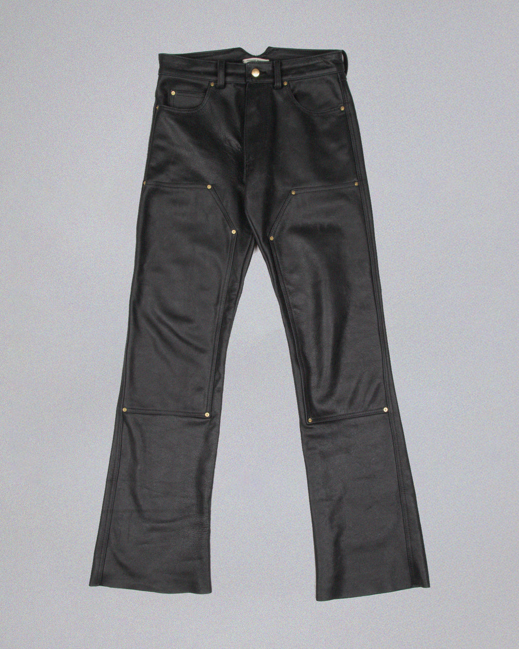 Casbah Double Knee Slim Flare Leather Pants