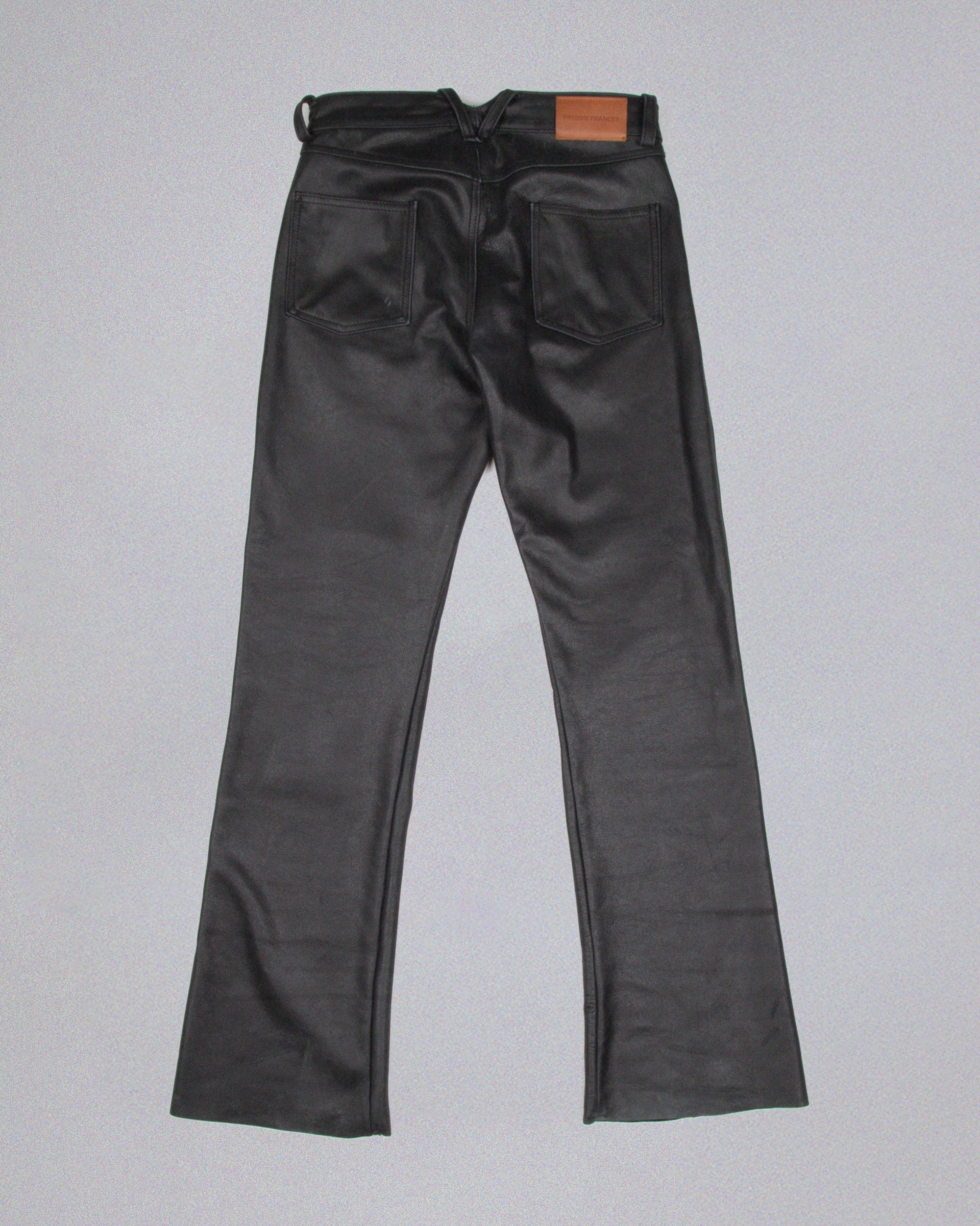 Casbah Double Knee Slim Flare Leather Pants