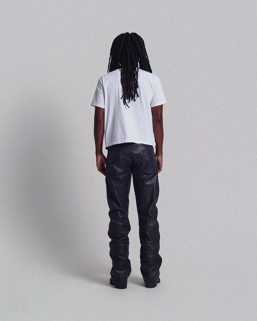 Casbah Double Knee Slim Flare Leather Pants