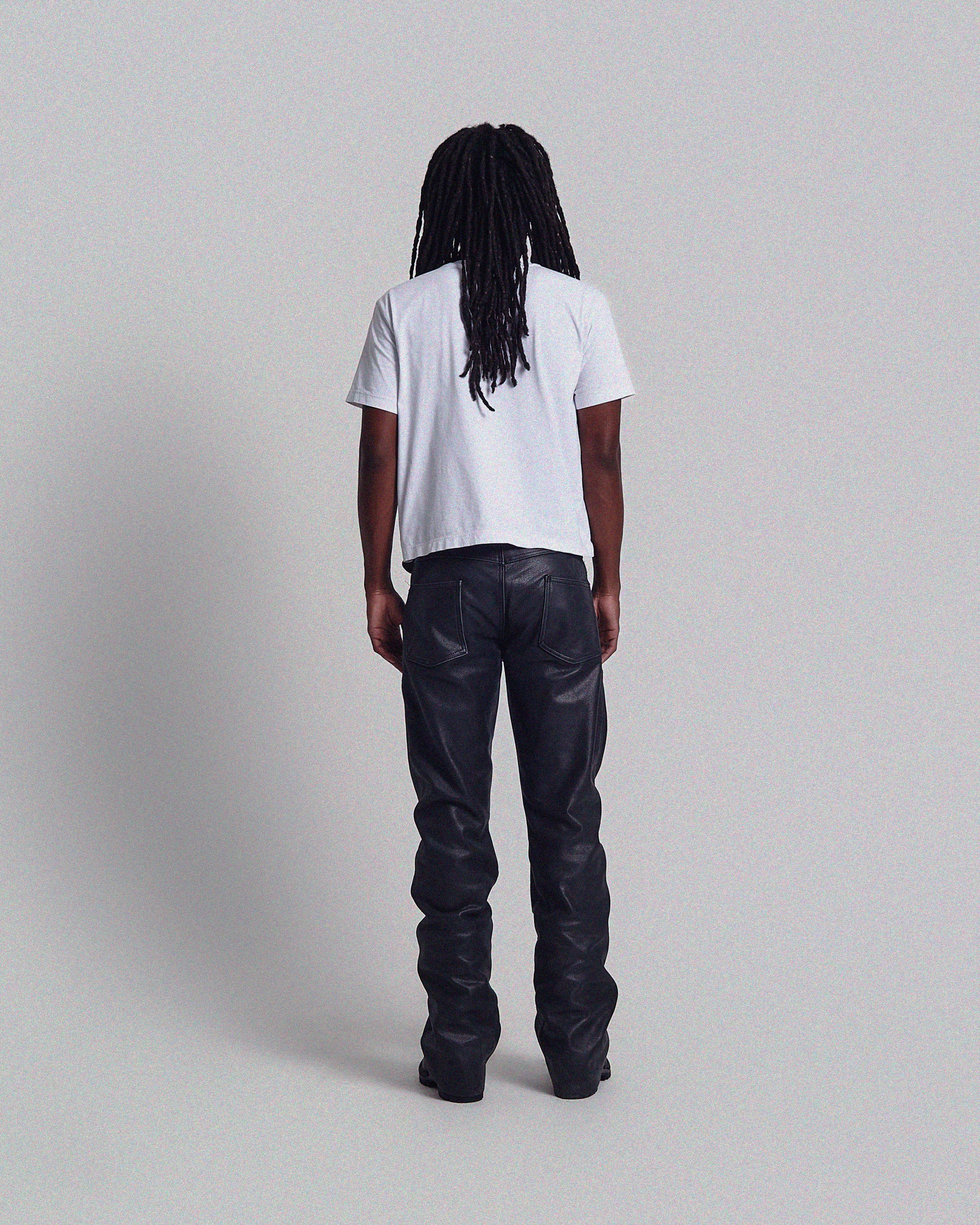Casbah Double Knee Slim Flare Leather Pants