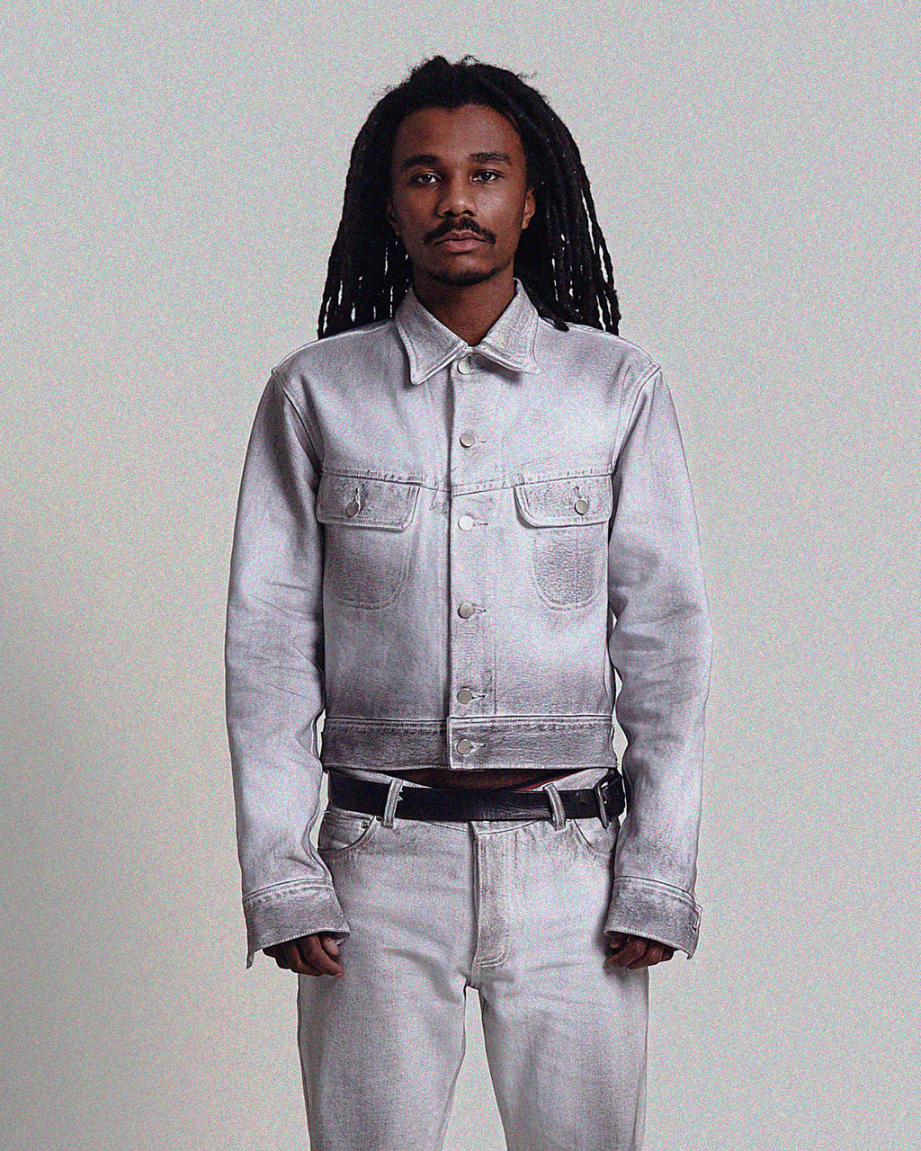 Alix Derty White Denim Trucker Jacket